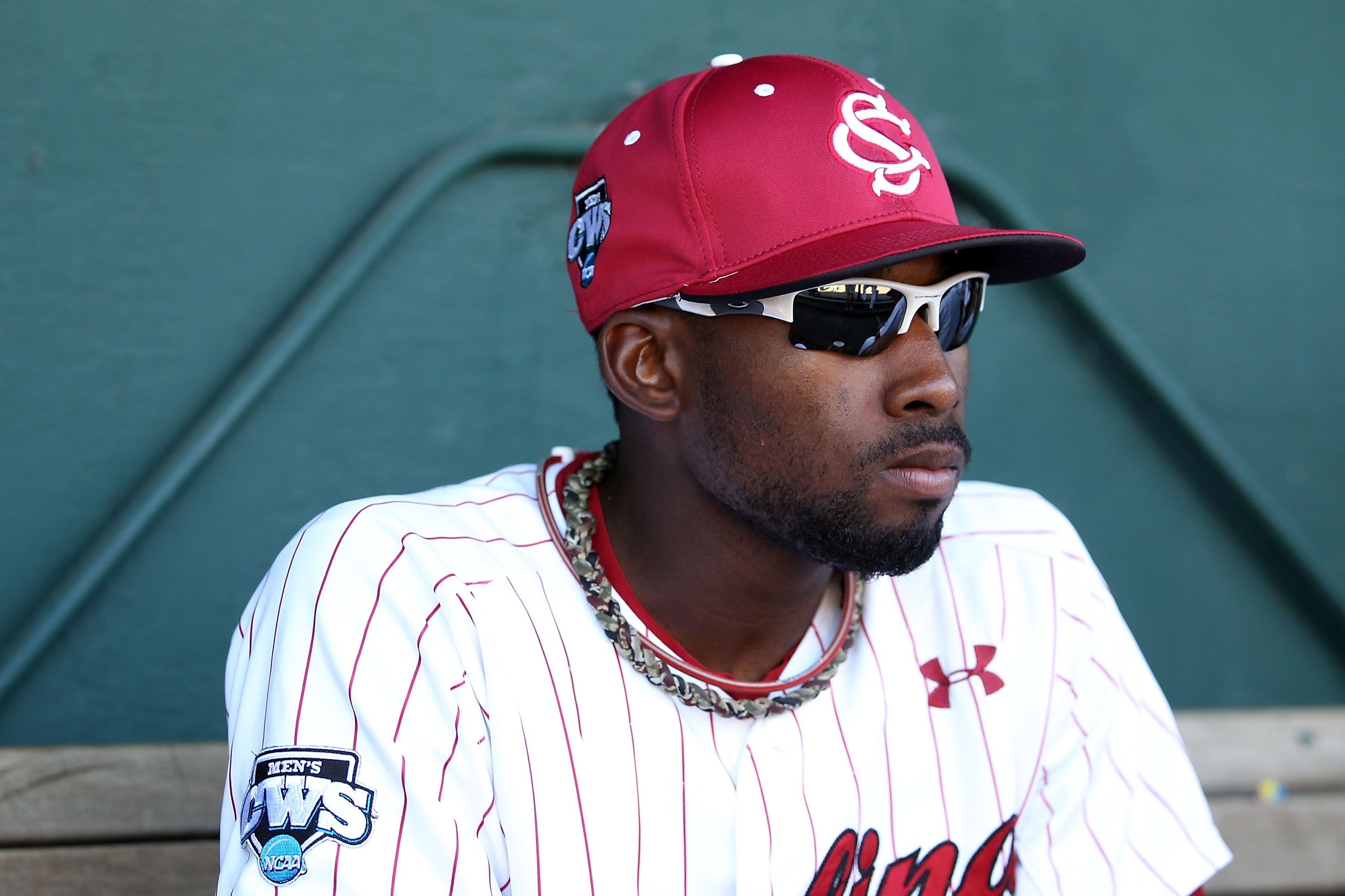 South Carolina out fielder Jackie Bradley Jr. #19 at bat during