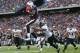FOXBORO, MA - DECEMBER 27: Randy Moss #81 of the New England Patriots catches his third touchdown pass of the day against the Jacksonville Jaguars in the fourth quarter at Gillette Stadium on December 27, 2009 in Foxboro, Massachusetts. (Photo by Jim Rogash/Getty Images)