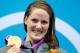 LONDON, ENGLAND - JULY 30: Missy Franklin of the United States celebrates with her gold medal during the medal ceremony for the Women's 100m Backstroke on Day 3 of the London 2012 Olympic Games at the Aquatics Centre on July 30, 2012 in London, England. (Photo by Adam Pretty/Getty Images)