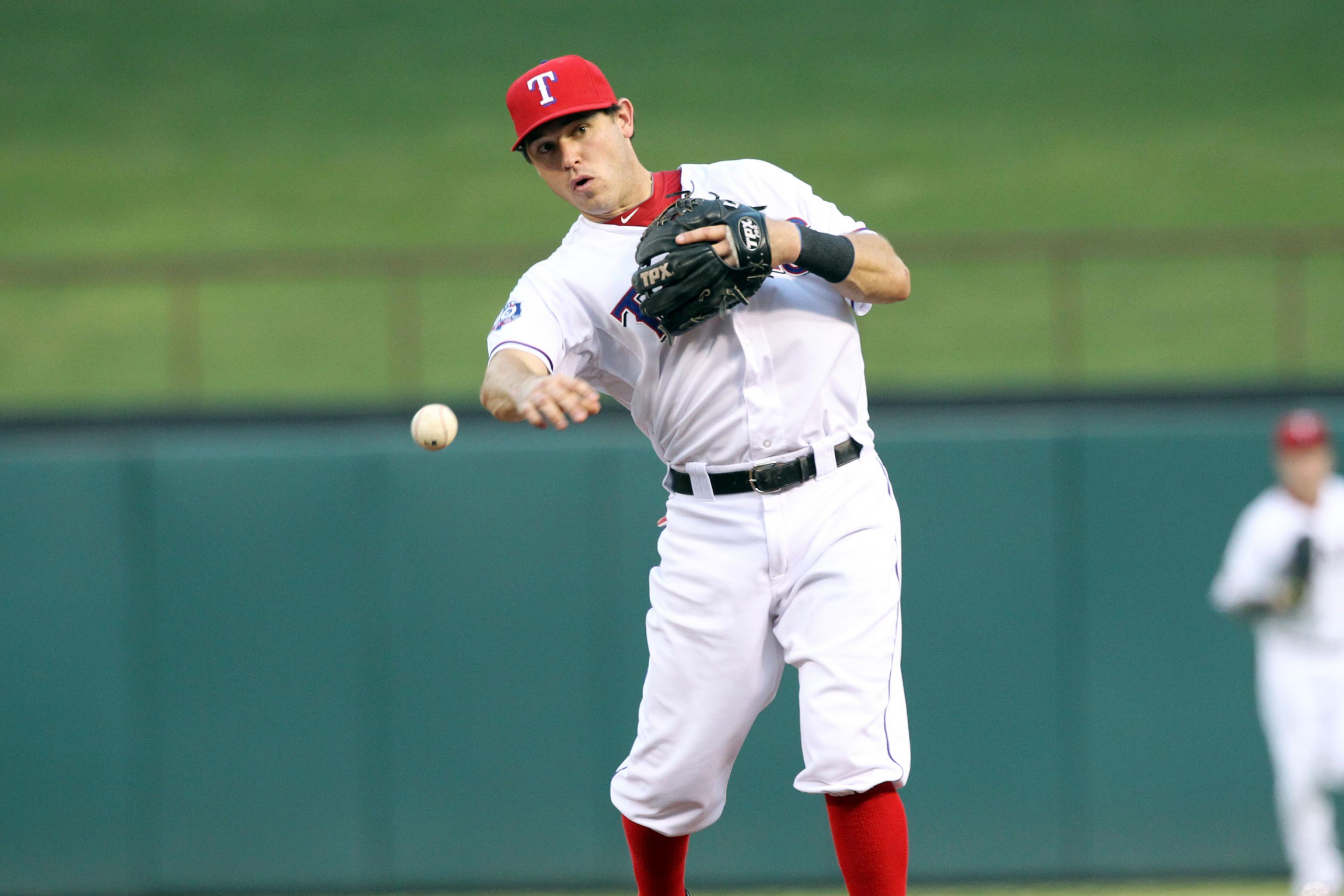 Ian kinsler texas rangers tries hi-res stock photography and