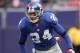 EAST RUTHERFORD, NJ - DECEMBER 7: Terrell Thomas #24 of the New York Giants runs on the field against the Philadelphia Eagles at Giants Stadium on December 7, 2008 in East Rutherford, New Jersey. (Photo by Nick Laham/Getty Images)