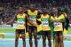 DAEGU, SOUTH KOREA - SEPTEMBER 04: (L-R) Yohan Blake, Usain Bolt, Nesta Carter and Michael Frater of Jamaica celebrate victory and a new world record in the men's 4x100 metres relay final during day nine of 13th IAAF World Athletics Championships at Daegu Stadium on September 4, 2011 in Daegu, South Korea. (Photo by Ian Walton/Getty Images)