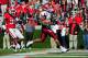 ATHENS, GA - NOVEMBER 5: Kenny Turner #3 of the New Mexico State Aggies scores a touchdown against the Georgia Bulldogs at Sanford Stadium on November 5, 2011 in Athens, Georgia. Photo by Scott Cunningham/Getty Images)