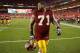 LANDOVER, MD - OCTOBER 17: Washington Redskins first 2010 first round draft pick Trent Williams #71 walks off the field after a defeat against the Indianapolis Colts at FedEx Field on October 17, 2010 in Landover, Maryland. The Colts won the game 27-24. (Photo by Win McNamee/Getty Images)