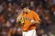 SAN FRANCISCO, CA - JULY 27: Matt Cain #18 of the San Francisco Giants reacts after giving up a run against the Los Angeles Dodgers during the sixth inning at AT&T Park on July 27, 2012 in San Francisco, California. (Photo by Jason O. Watson/Getty Images)