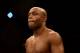 Jul. 7, 2012; Las Vegas, NV, USA; UFC fighter Anderson Silva during a middleweight bout in UFC 148 at the MGM Grand Garden Arena. Mandatory Credit: Mark J. Rebilas-US PRESSWIRE