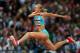 LONDON, ENGLAND - AUGUST 05: Olga Rypakova of Kazakhstan competes in the Women's Triple Jump Final on Day 9 of the London 2012 Olympic Games at the Olympic Stadium on August 5, 2012 in London, England. (Photo by Alexander Hassenstein/Getty Images)