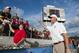 Cardinals coach Ken Whisenhunt greets fans at Fawcett Stadium.