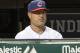 CLEVELAND, OH - AUGUST 6: Manager Manny Acta #11 of the Cleveland Indians watches the game from the dugout during the seventh inning against the Minnesota Twins at Progressive Field on August 6, 2012 in Cleveland, Ohio. (Photo by Jason Miller/Getty Images)