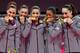 LONDON, ENGLAND - JULY 31: Mc Kayla Maroney, Kyla Ross, Alexandra Raisman, Gabrielle Douglas and Jordyn Wieber of the United States celebrate after winning the gold medal in the Artistic Gymnastics Women's Team final on Day 4 of the London 2012 Olympic Games at North Greenwich Arena on July 31, 2012 in London, England. (Photo by Jamie Squire/Getty Images)
