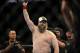May 26, 2012; Las Vegas, NV, USA; Roy Nelson following his TKO over Dave Herman (not pictured) during UFC 146 at the MGM Grand Garden event center. Mandatory Credit: Ron Chenoy-US PRESSWIRE