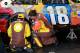 LONG POND, PA - AUGUST 05: Crew members work on the #18 M&M's Toyota, driven by Kyle Busch, after he was involved in an on track incident during the NASCAR Sprint Cup Series Pennsylvania 400 at Pocono Raceway on August 5, 2012 in Long Pond, Pennsylvania. (Photo by Geoff Burke/Getty Images for NASCAR)