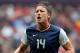 MANCHESTER, ENGLAND - JULY 31: Abby Wambach of United States reacts after scoring during the Women's Football first round Group G match between the United States and DPR Korea,on Day 4 of the London 2012 Olympic Games at Old Trafford on July 31, 2012 in Manchester, England. (Photo by Stanley Chou/Getty Images)