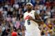 LONDON, ENGLAND - AUGUST 08: LeBron James #6 of United States reacts in the first half while taking on Australia during the Men's Basketball quaterfinal game on Day 12 of the London 2012 Olympic Games at North Greenwich Arena on August 8, 2012 in London, England. (Photo by Ronald Martinez/Getty Images)
