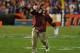 GAINESVILLE, FL - NOVEMBER 26: Coach Jimbo Fisher of the Florida State Seminoles directs play against the Florida Gators November 26, 2011 at Ben Hill Griffin Stadium in Gainesville, Florida. (Photo by Al Messerschmidt/Getty Images)