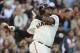 SAN FRANCISCO, CA - JULY 24: Pablo Sandoval #48 of the San Francisco Giants hits an RBI double driving in Ryan Theriot #5 (not pictured) in the first inning against the San Diego Padres at AT&T Park on July 24, 2012 in San Francisco, California. (Photo by Thearon W. Henderson/Getty Images)