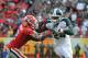 TAMPA FL - JANUARY 02: Running back Le'Veon Bell #24 of the Michigan State Spartans rushes upfield against the Georgia Bulldogs in the Outback Bowl January 2, 2012 at Raymond James Stadium, Tampa, Florida. The Spartans won 33 - 30. (Photo by Al Messerschmidt/Getty Images)