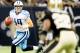 NEW ORLEANS, LA - SEPTEMBER 01: Jake Locker #10 of the Tennessee Titans drops back to pass against the New Orleans Saints during their pre season game at Louisiana Superdome on September 1, 2011 in New Orleans, Louisiana (Photo by Sean Gardner/ Getty Images)