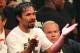 LAS VEGAS, NV - JUNE 09: Manny Pacquiao salutes the crowd after his fight against Timothy Bradley at MGM Grand Garden Arena on June 9, 2012 in Las Vegas, Nevada. (Photo by Jeff Bottari/Getty Images)