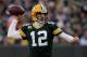 GREEN BAY, WI - JANUARY 15: Aaron Rodgers #12 of the Green Bay Packers drops back to pass against the New York Giants during their NFC Divisional playoff game at Lambeau Field on January 15, 2012 in Green Bay, Wisconsin. (Photo by Jonathan Daniel/Getty Images)