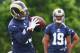 ST. LOUIS, MO - MAY 12: Chris Givens #13 of the St. Louis Rams makes a catch during rookie mini camp at the ContinuityX Training Center on May 12, 2012 in St. Louis, Missouri. (Photo by Dilip Vishwanat/Getty Images)