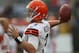 GREEN BAY, WI - AUGUST 16: Brandon Weeden #3 of the Cleveland Browns participates in warm-ups before a preseason game against the Green Bay Packers at Lambeau Field on August 16, 2012 in Green Bay, Wisconsin. The Browns defeated the Packers 35-10. (Photo by Jonathan Daniel/Getty Images)