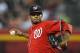 PHOENIX, AZ - AUGUST 11: Edwin Jackson #33 of the Washington Nationals delivers a pitch against the Arizona Diamondbacks at Chase Field on August 11, 2012 in Phoenix, Arizona. (Photo by Norm Hall/Getty Images)