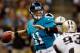 NEW ORLEANS, LA - AUGUST 17: Blaine Gabbert #11 of the Jacksonville Jaguars looks to throw a pass during the game against the New Orleans Saints at the Mercedes-Benz Superdome on August 17, 2012 in New Orleans, Louisiana. (Photo by Chris Graythen/Getty Images)
