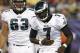 Aug 20, 2012; Foxborough, MA, USA; Philadelphia Eagles quarterback Michael Vick (7) reacts after getting injured against the New England Patriots during the first half at Gillette Stadium. Mandatory Credit: Mark L. Baer-US PRESSWIRE