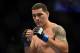 July 11, 2012; San Jose, CA, USA; Chris Weidman reacts during his fight against Mark Munoz (not pictured) during the middleweight bout of the UFC on Fuel TV at HP Pavilion. Mandatory Credit: Kyle Terada-US PRESSWIRE