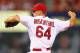 ST. LOUIS, MO - JULY 23: Releiever Trevor Rosenthal #64 of the St. Louis Cardinals pitches against the Los Angeles Dodgers at Busch Stadium on July 23, 2012 in St. Louis, Missouri. (Photo by Dilip Vishwanat/Getty Images)