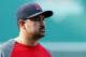 BOSTON, MA - AUGUST 24: Adrian Gonzalez #28 of the Boston Red Sox leaves the batting cage before a game with the Kansas City Royals at Fenway Park on August 24, 2012 in Boston, Massachusetts. (Photo by Jim Rogash/Getty Images)