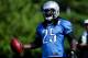 July 28, 2012; Allen Park, MI, USA; Detroit Lions running back Mikel Leshoure (25) during training camp at the Detroit Lions training facility. Mandatory Credit: Tim Fuller-US PRESSWIRE
