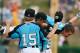 SOUTH WILLAMSPORT, PA - AUGUST 25: Brock Myers #25 picks up teammate Blake Osborne #5 as Collin O'Berry #15 of the Southeast team from Goodlettsville, Tennessee after they defeated
the West team from Petaluma, California during their Little League World Series game on August 25, 2012 in South Willamsport, Pennsylvania. (Photo by Rob Carr/Getty Images)