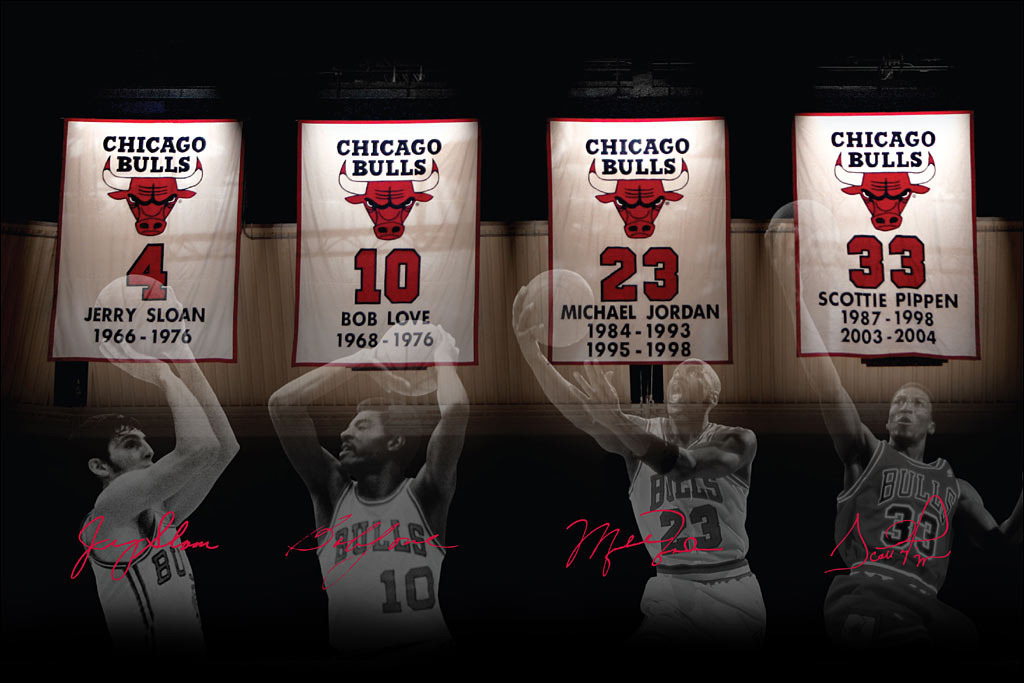 chicago bulls retired jerseys