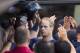 CLEVELAND, OH - AUGUST 6: Justin Morneau #33 of the Minnesota Twins celebrates in the dugout with his teammates after hitting a two-run home run during the fourth inning against the Cleveland Indians at Progressive Field on August 6, 2012 in Cleveland, Ohio. (Photo by Jason Miller/Getty Images)