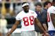 Jul 28, 2012; Albany, NY, USA; New York Giants wide receiver Hakeem Nicks (88) during training camp at University Field at SUNY Albany. Mandatory Credit: Mark L. Baer-US PRESSWIRE
