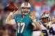 CHARLOTTE, NC - AUGUST 17: Ryan Tannehill #17 of the Miami Dolphins during their preseason game at Bank of America Stadium on August 17, 2012 in Charlotte, North Carolina. (Photo by Streeter Lecka/Getty Images)