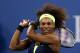NEW YORK, NY - AUGUST 28: Serena Williams of the United States returns a shot against Coco Vandeweghe of the United States during their women's singles first round match on Day Two of the 2012 US Open at USTA Billie Jean King National Tennis Center on August 28, 2012 in the Flushing neigborhood of the Queens borough of New York City. (Photo by Cameron Spencer/Getty Images)