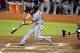 MIAMI, FL - AUGUST 29: Bryce Harper #34 of the Washington Nationals hits a home run against the Miami Marlins at Marlins Park on August 29, 2012 in Miami, Florida. (Photo by Marc Serota/Getty Images)