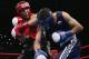 Golovkin, left, delivers a blow during the 2004 Olympic Games Gold medal bout.