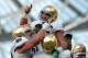 Sep 1, 2012; Dublin, IRELAND; Notre Dame Fighting Irish tight end Tyler Eifert (80) celebrates after a second quarter touchdown against the Navy Midshipmen at Aviva Stadium. Mandatory Credit: Matt Cashore-US PRESSWIRE