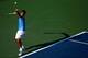 NEW YORK, NY - SEPTEMBER 01: Roger Federer of Switzerland serves against Fernando Verdasco of Spain during their men's singles third round match on Day Six of the 2012 US Open at USTA Billie Jean King National Tennis Center on September 1, 2012 in the Flushing neighborhood of the Queens borough of New York City. (Photo by Elsa/Getty Images)