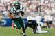 STATE COLLEGE, PA - SEPTEMBER 01: Landon Smith #87 of the Ohio Bobcats breaks the tackle of Malcolm Willis #10 of the Penn State Nittany Lions after catching a pass during the second half at Beaver Stadium on September 1, 2012 in State College, Pennsylvania. (Photo by Rob Carr/Getty Images)