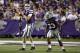 Sep 1, 2012; Manhattan, KS, USA; Kansas State Wildcats quarterback Collin Klein (7) drops back to pass during a 51-9 win over the Missouri State Bears at Bill Snyder Family Stadium. Kansas State running back John Hubert (33) is looking for a block. Mandatory Credit: Scott Sewell-US PRESSWIRE