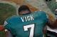 MIAMI GARDENS, FL - DECEMBER 11: Michael Vick #7 of the Philadelphia Eagles prays with players after a game against the Miami Dolphins at Sun Life Stadium on December 11, 2011 in Miami Gardens, Florida. (Photo by Mike Ehrmann/Getty Images)