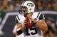 EAST RUTHERFORD, NJ - AUGUST 26: Tim Tebow #15 of the New York Jets plays against the Carolina Panthers during their preseason game at MetLife Stadium on August 26, 2012 in East Rutherford, New Jersey. (Photo by Jeff Zelevansky/Getty Images)