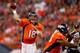 DENVER, CO - AUGUST 18: Quarterback Peyton Manning #18 of the Denver Broncos throws a pass during the first quarter against the Seattle Seahawks at Sports Authority Field Field at Mile High on August 18, 2012 in Denver, Colorado. (Photo by Justin Edmonds/Getty Images)