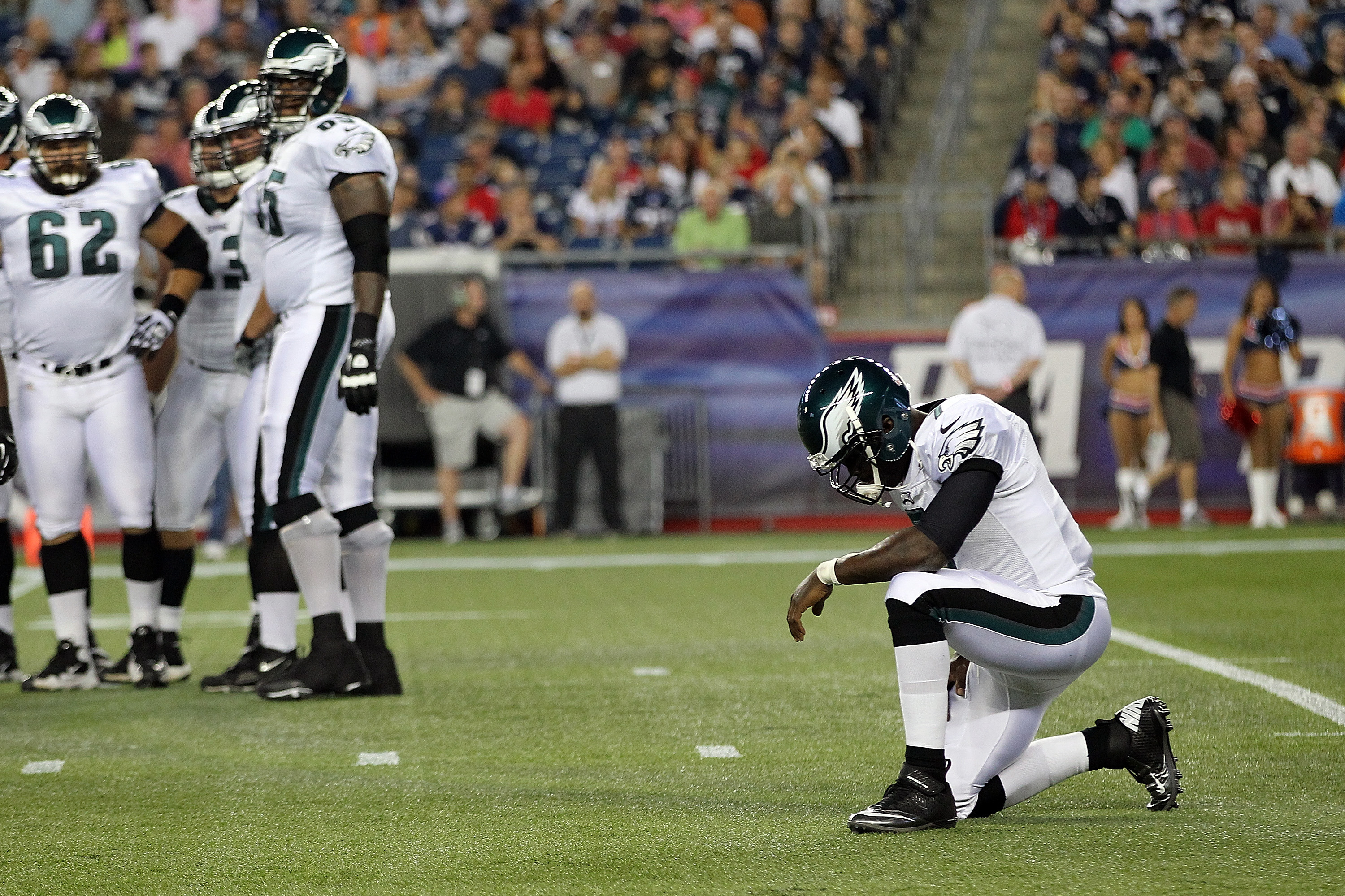 Philadelphia Eagles quarterback Michael Vick during a scrimmage in