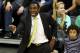 NEWARK, NJ - APRIL 16: Avery Johnson of the New Jersey Nets reacts as he coaches against the Miami Heat at Prudential Center on April 16, 2012 in Newark, New Jersey. NOTE TO USER: User expressly acknowledges and agrees that, by downloading and or using this photograph, User is consenting to the terms and conditions of the Getty Images License Agreement. (Photo by Chris Chambers/Getty Images)